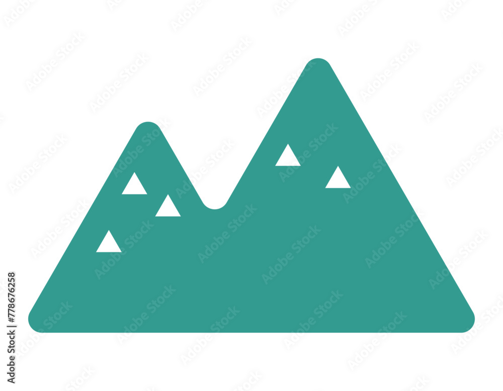 シンプルな山のアイコン素材 緑 シンプルな山のアイコン素材 緑