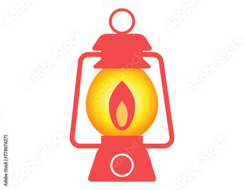 シンプルなランタンのアイコン素材　赤