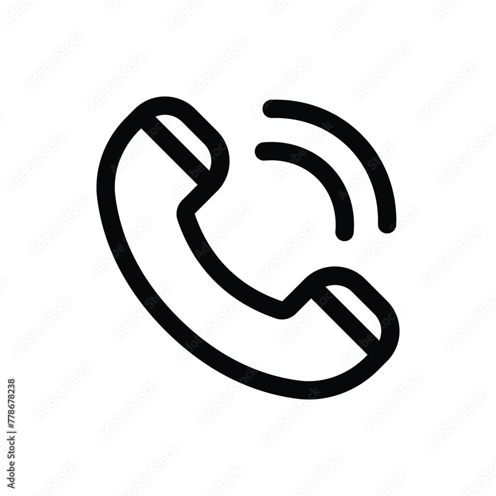 Simple Telephone line icon isolated on a white background Simple Telephone line icon isolated on a white background