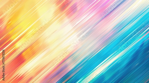 Diagonal Multi Color Gradient Background. Abstract background with vibrant diagonal stripes. Concept graphic of colorful light in dynamic motion. Mix Color Mirror Rays trendy wallpaper. 