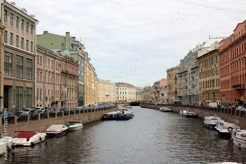 12 05 2023 St. Petersburg Russia. St. Petersburg is located in the north-west of the country on the coast of the Gulf of Finland at the mouth of the Neva River. photo