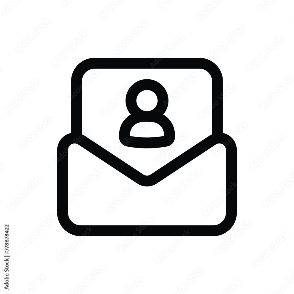 Simple Job Invitation line icon isolated on a white background Simple Job Invitation line icon isolated on a white background