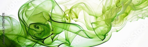 Close Up of Green Smoke on White Background