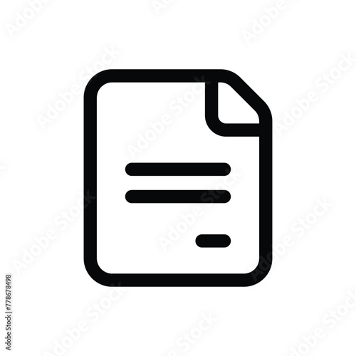 Simple Cover Letter line icon isolated on a white background 