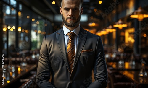 Businessman in Suit and Tie Poses for Portrait