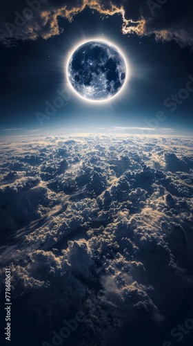 Solar eclipse captured from a high vantage point