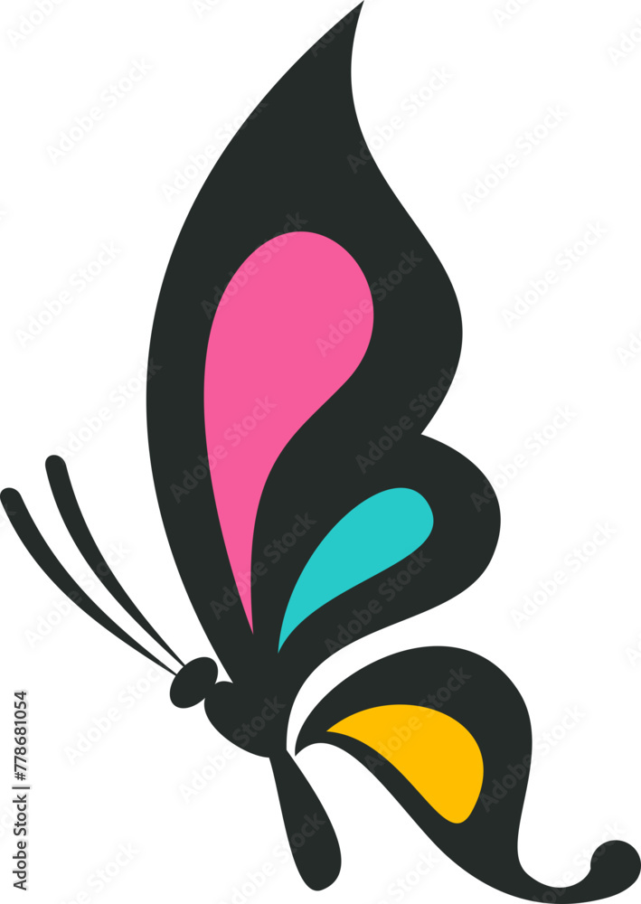 Naklejka premium Stylized image of butterfly logo template isolate Vector illustration