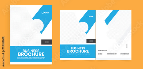 Bifold brochure design. Bifold brochure templates. The annual report cover page design. Corporate vertical booklet, company profile design. A4 business planning template.