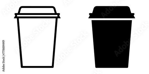 ofvs573 OutlineFilledVectorSign ofvs - take away coffee cup vector icon . take-away eco-friendly tableware sign . isolated transparent . black outline filled version . AI 10 / EPS 10 . g11916