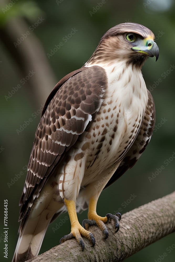 Naklejka premium a beautiful picture of a hawk bird | red tailed hawk | hawk in flight | bird of prey