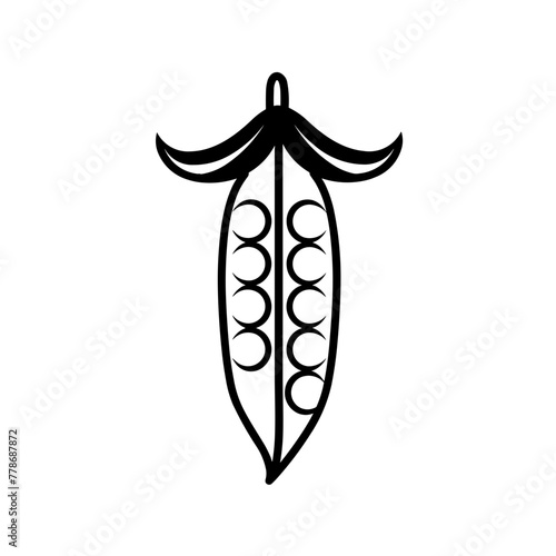 Simple  pea food isoladted black vector icon. © alexandre