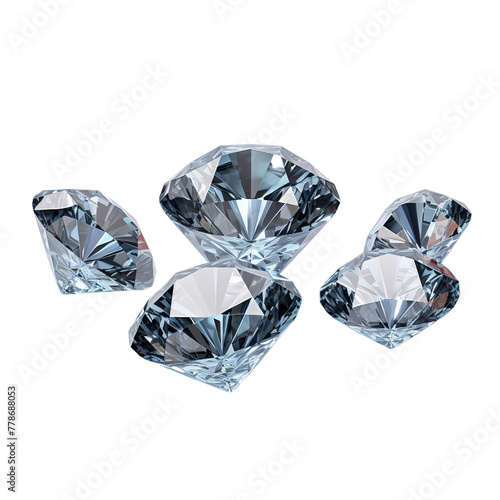 illustration of set of diamonds  Isolated on transparent PNG background  Generative ai