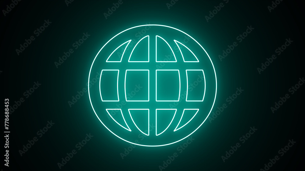 Blue neon pictogram for a webpage. World web icon, www earth globe icons .com, internet symbol for your logo, app, or website design. Contact icons on a website Blue neon pictogram for a webpage. World web icon, www earth globe icons .com, internet symbol for your logo, app, or website design. Contact icons on a website