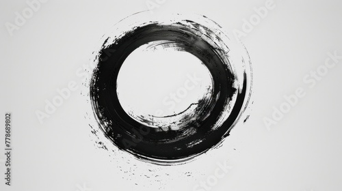 Zen symbol of unity and simplicity formed by a single line