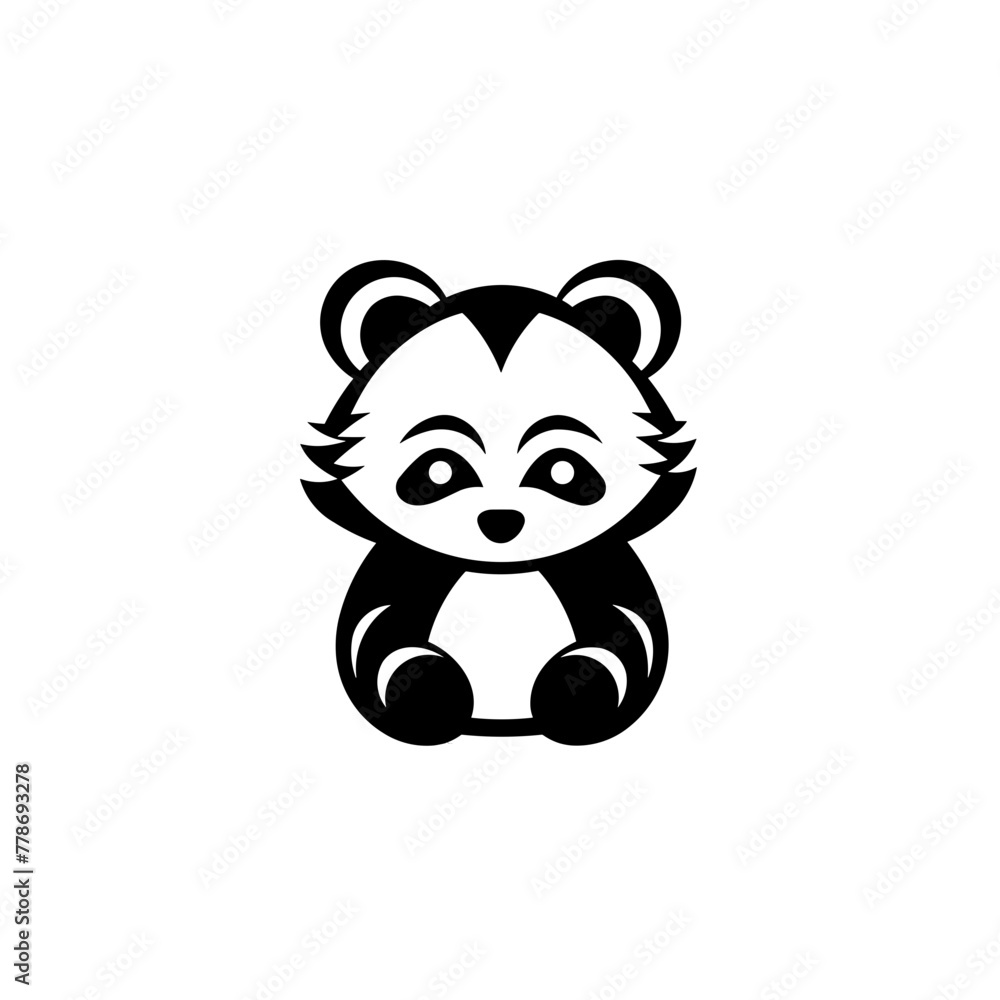 Fototapeta premium Simple red panda isolated black icon