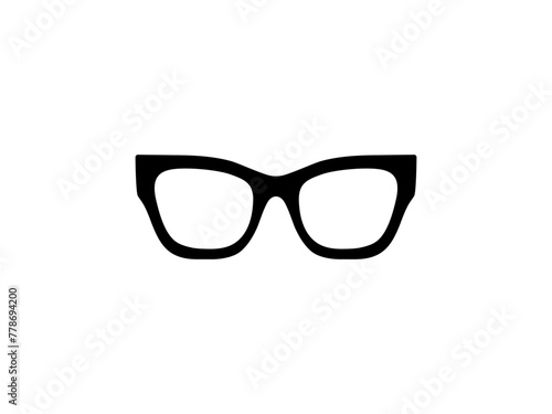 Eye Glasses Silhouette, Pictogram, Front View, Flat Style, can use for Logo Gram, Apps, Art Illustration, Template for Avatar Profile Image, Website, or Graphic Design Element. Vector Illustration