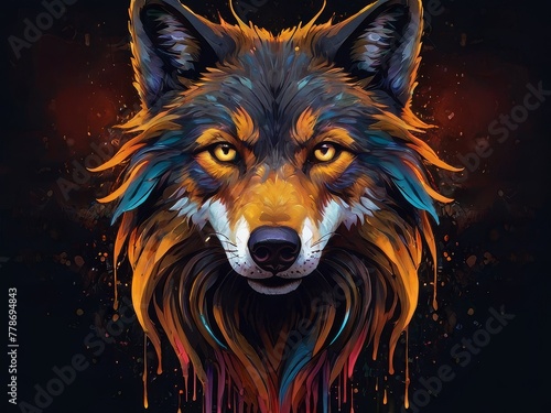 wolf head vector