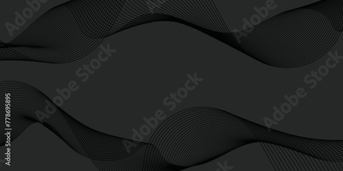 Abstract glowing lines futuristic technology concept. Abstract blend wave lines and energy background. Background lines wave abstract stripe design. Black background, mesh abstract, vector gradient.