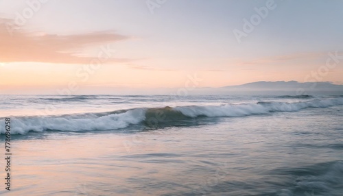 beautiful blue sea and large calm waves travel background