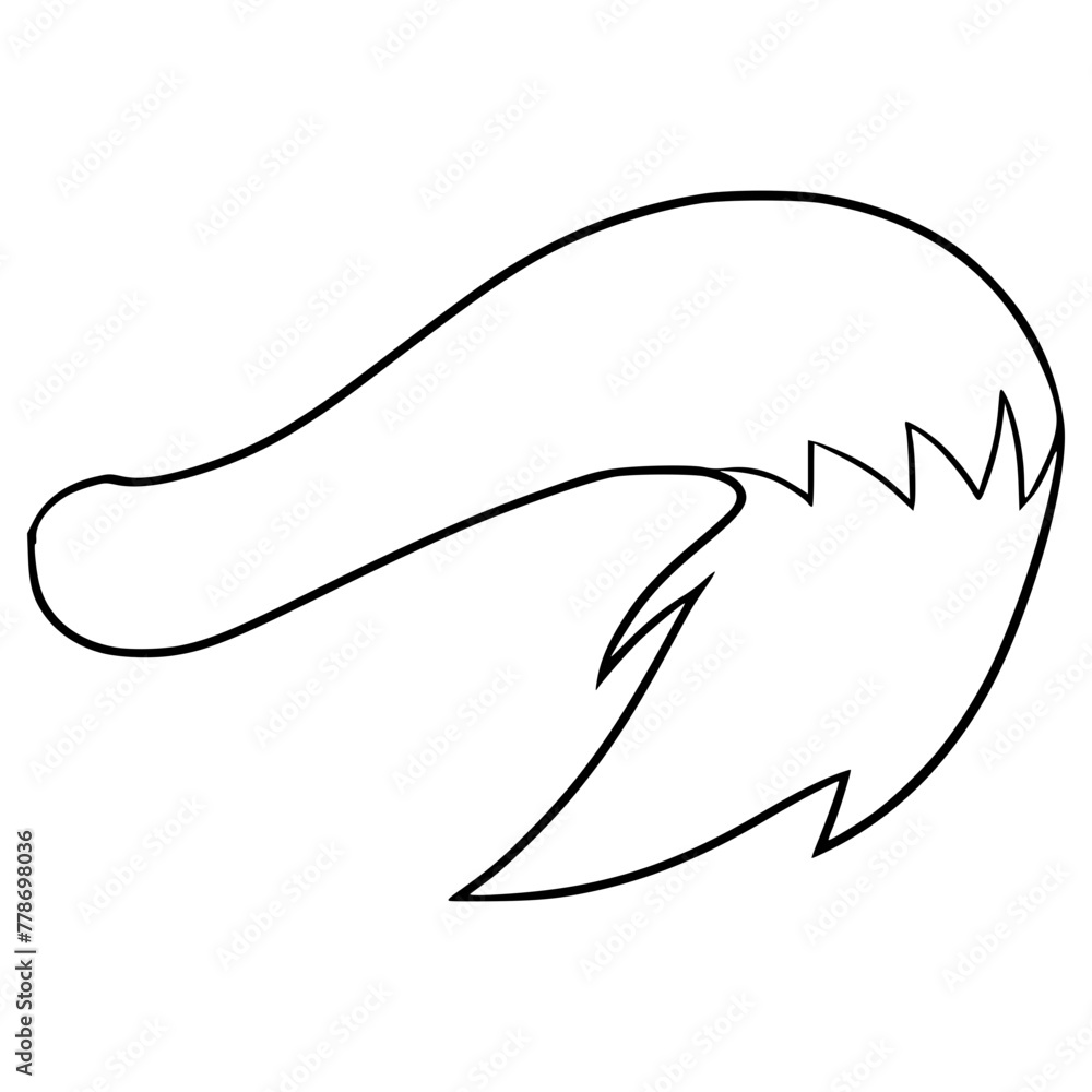 fox tail illustration hand drawn outline vector fox tail illustration hand drawn outline vector