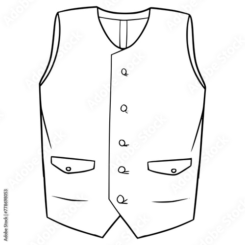 tuxedo vest illustration hand drawn outline vector