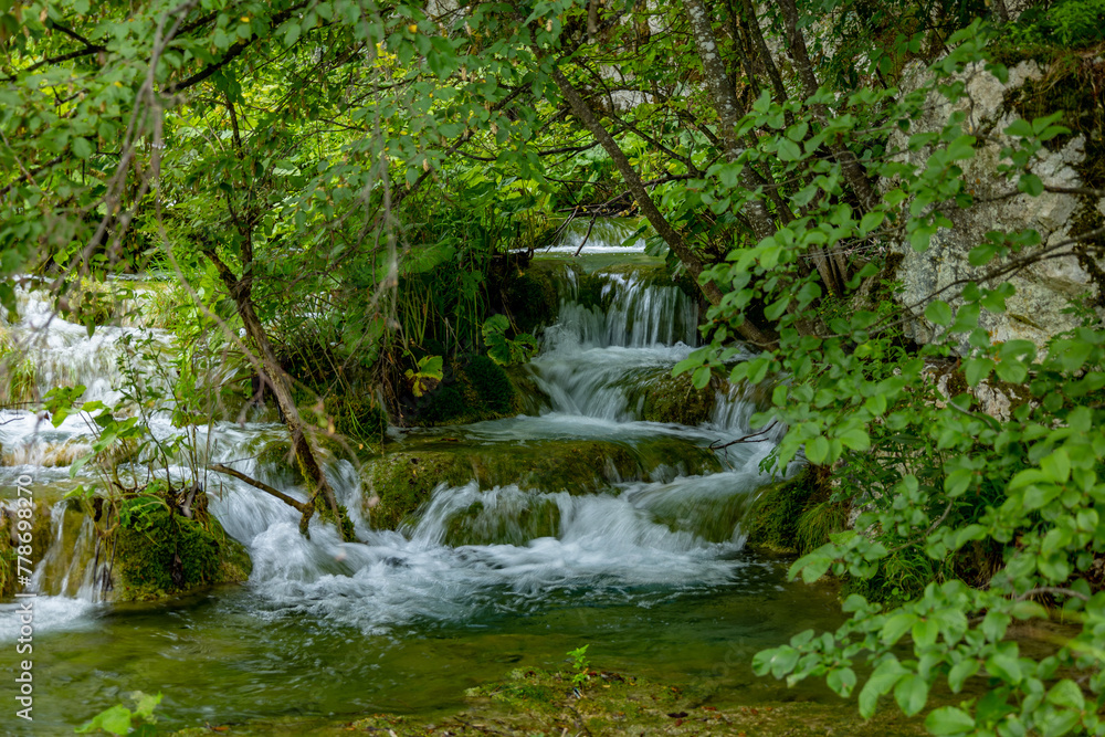 .Beautiful landscape in the Plitvice Lakes National Park in Croatia. Natural Waterfalls. Natural wonders .Beautiful landscape in the Plitvice Lakes National Park in Croatia. Natural Waterfalls. Natural wonders