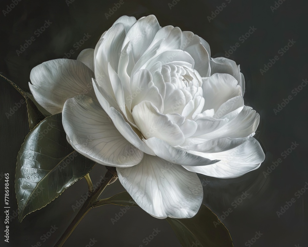 The simple purity of a single camellia