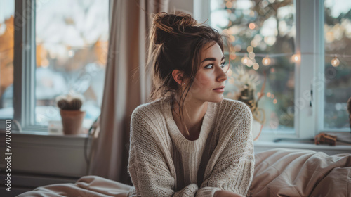 Young woman closeup portrait