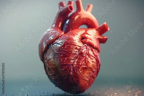 Detailed of Human Heart Anatomy with Textured Surface