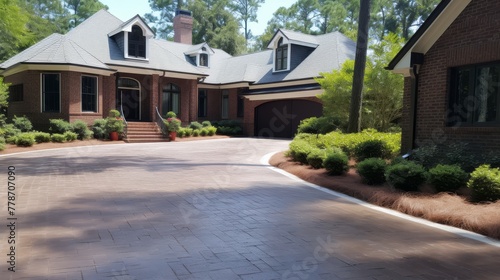 House Preserving Driveway with Brick Sealant in Contemporary Home Construction © JH45