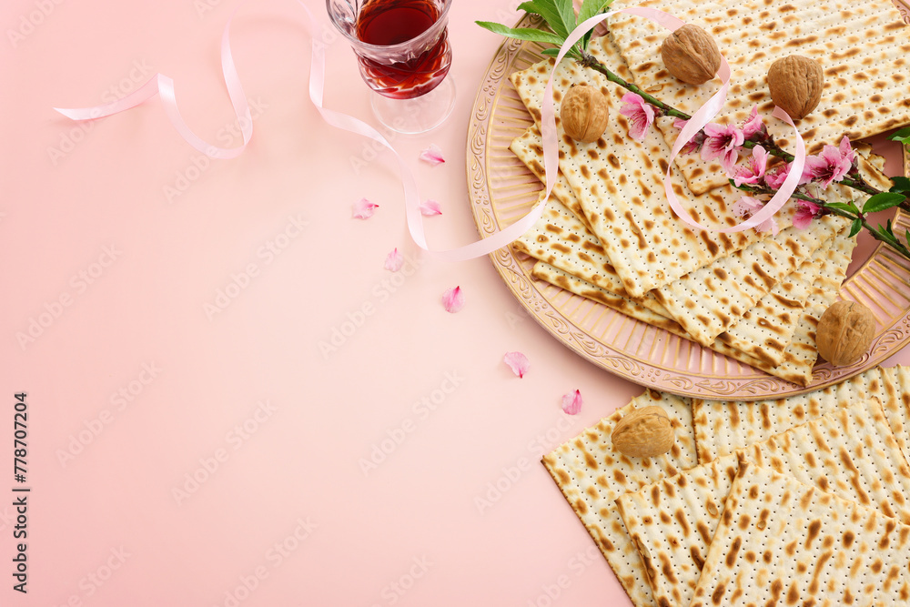 Pesah celebration concept (jewish Passover holiday) - obrazy, fototapety, plakaty 