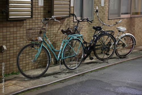 Bike at night in Tokyo, Japan on February 15, 2024