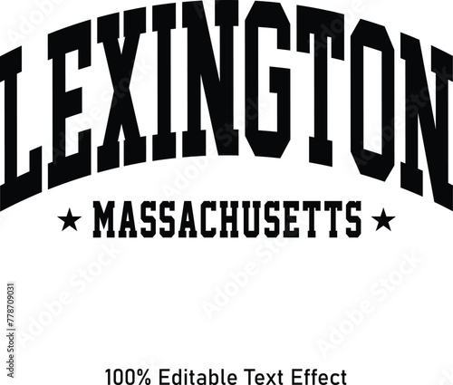 Lexington text effect vector. Editable college t-shirt design printable text effect vector