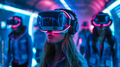 Futuristic Virtual Reality Experience in Neon Lights.