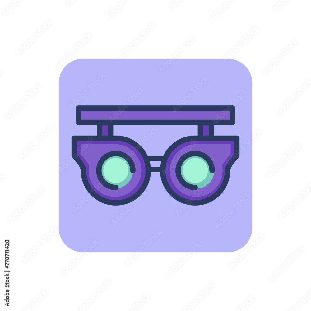 Instrument for vision examination thin line icon. Eye, glass, metal. Ophthalmology and healthcare concept. Vector illustration, symbol element for web design and apps Instrument for vision examination thin line icon. Eye, glass, metal. Ophthalmology and healthcare concept. Vector illustration, symbol element for web design and apps