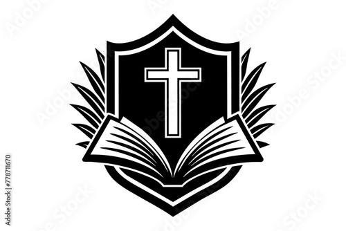 religious-community--set-of-emblem-with-holy-bible vector illustration  photo