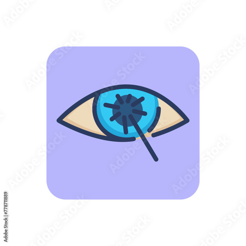 Laser vision correction thin line icon. Improvement, health, eye outline sign. Ophthalmology and surgery concept. Vector illustration, symbol element for web design and apps