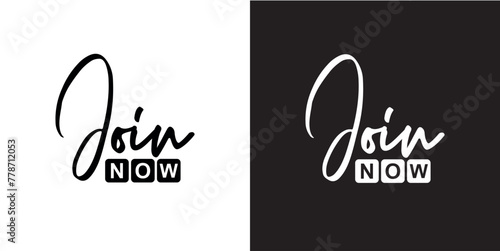 join now sign on white background	