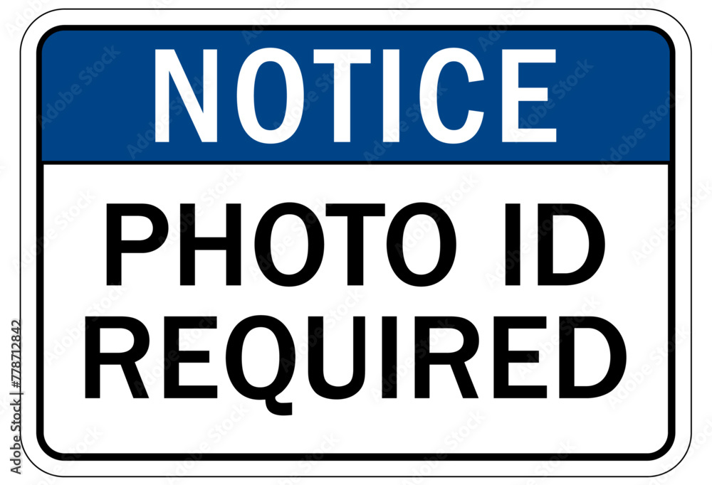 ID badge sign photo id required