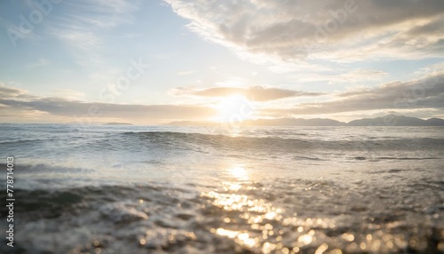 beautiful blue ocean background with sunlight and undersea scene