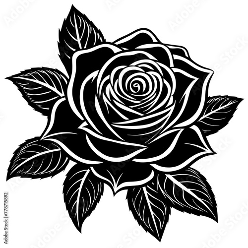    Flower silhouette  vector illustration.
