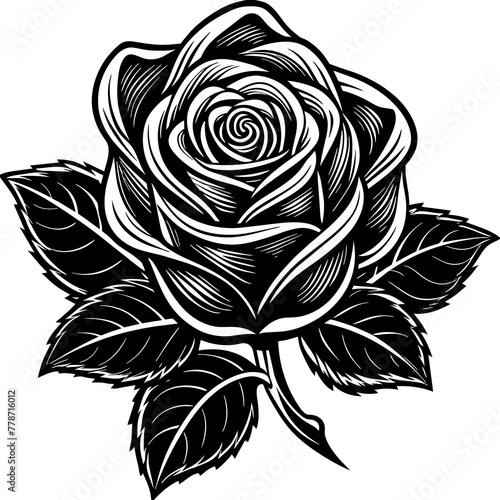    Flower silhouette  vector illustration.
