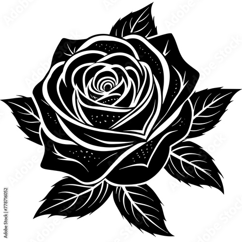    Flower silhouette  vector illustration.
