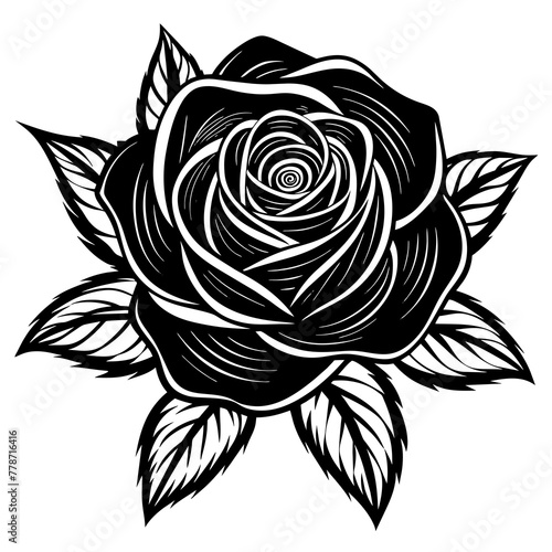   Flower silhouette vector illustration.
