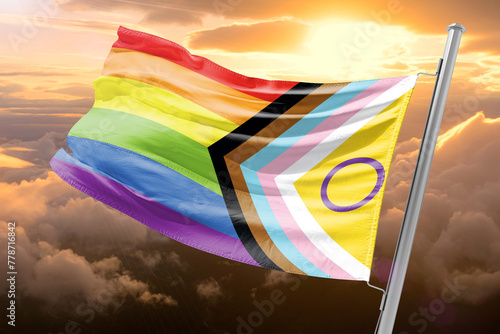 The Intersex-Inclusive Pride Progress Flag  This flag was designed to celebrate diversity and inclusion for everyone in the LGBTQI+ (lesbian, gay, bisexual, transgender, queer, and intersex) community