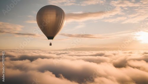 earth balloon floating above clouds