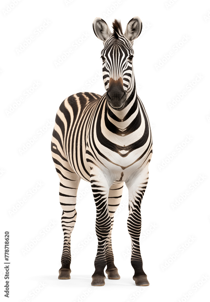Naklejka premium Zebra on isolated background