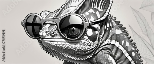 Lizard Wearing Sunglasses Drawing
