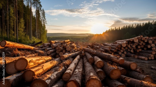 Sustainable forestry practices are being implemented to ensure responsible timber production  photo