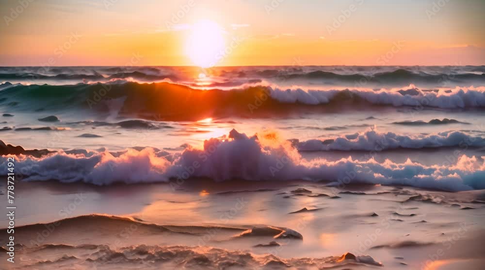 A Natural Wonder: The Sun Sets in a Spectacular Display of Color Over the Ocean A Natural Wonder: The Sun Sets in a Spectacular Display of Color Over the Ocean